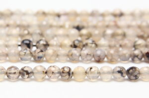 Cracked Agate 6mm Facetted Round Semi Precious Gemstones