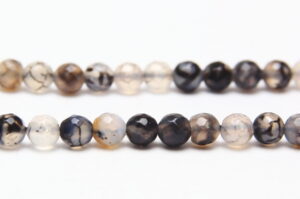 Cracked Agate 6mm Facetted Round Semi Precious Gemstones