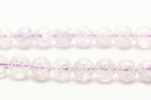 Purple Cracked Rock Crystal 10mm Round Semi Precious Gemstones