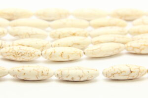 Wild Horse Howlite 30x10mm Long Rice Semi Precious Gemstones