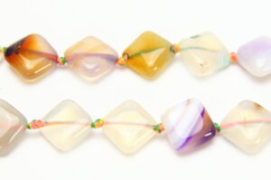 Light Tinted Agate 15mm Diamond Semi Precious Gemstones