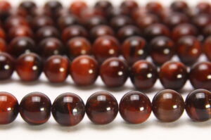Red Tigereye 8mm Round Semi Precious Gemstones