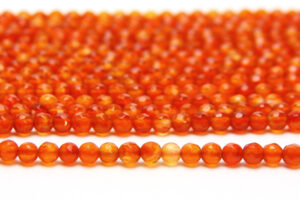 Natural Red Agate 4mm Facetted Round Semi Precious Gemstones