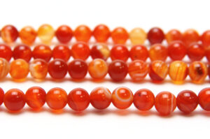 Carnelian  6mm Round Semi Precious Gemstones