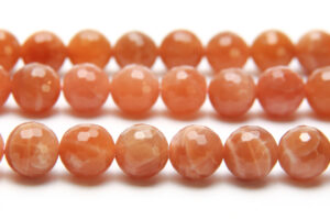 Peach Moonstone 10mm facetted Round Semi Precious Gemstones