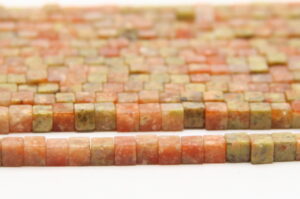 Autumn Jasper 4mm Cube Semi Precious Gemstones