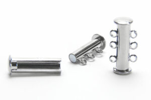 11x20mm Silver 3 Strand Magnetic Barrel Clasp