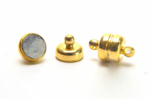 8mm Gold Cylinder Magnetic Clasp