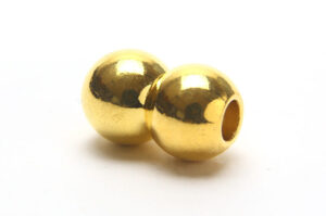4mm Hole Gold Double Ball Magnetic Glue-in Clasp