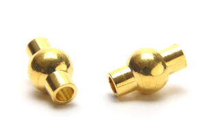 4mm Hole Gold Ball with Inner Barrel Magnetic Glue-in Clasp
