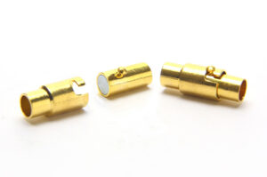 4mm Hole Gold Magnetic Twist Lock Glue-in Clasp