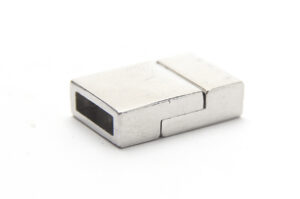 3x10mm Hole Silver Rectangle Magnetic Glue-in Clasp