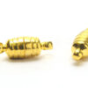 15x6mm Gold Patterned Magnetic Cylinder Clasp
