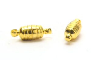 15x6mm Gold Patterned Magnetic Cylinder Clasp