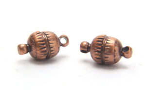 6mm Brushed Copper Patterned Ball Magnetic Clasp