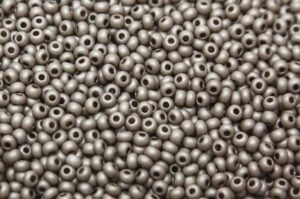 Satin Grey Chalk Sfinx Preciosa Seed Beads