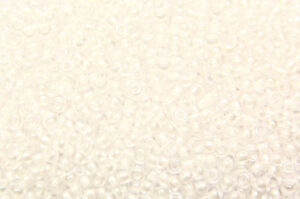 Opal White Lined Clear Preciosa Seed Beads