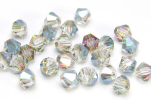 6mm Pixie Green AB Precision Bicones