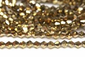 6mm Metallic Gold Crystal Bicones