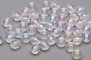 4mm Crystal AB Round Czech Glass Beads