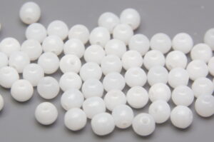 4mm Opaque Matte White Round Czech Glass Beads