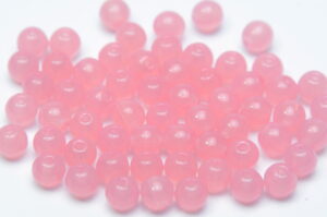 4mm Cloudy Pink Round Czech Glass Beads