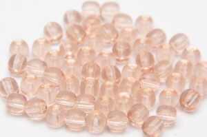 4mm Transparent Rosaline Round Czech Glass Beads