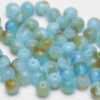 4mm Picasso Turquoise Round Czech Glass Beads