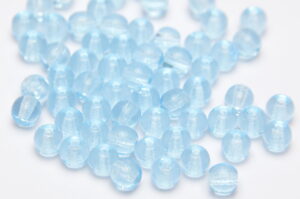 4mm Transparent Sky Blue Round Czech Glass Beads