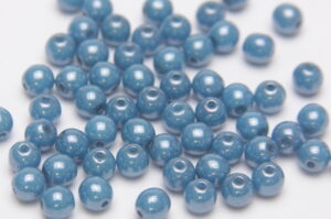 4mm Opaque Denim Round Czech Glass Beads