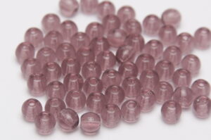 4mm Transparent Plum Round Czech Glass Beads