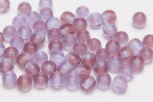 4mm Transparent Amethyst Round Czech Glass Beads