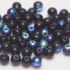 4mm Sapphire Fumed Jet AB Round Czech Glass Beads