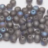 4mm Etched Peweter AB Round Czech Glass Beads