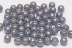 4mm Peweter AB Round Czech Glass Beads