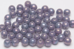 4mm Lustre Lilac Grey Round Czech Glass Beads