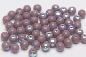 4mm Opaque Amethyst AB Round Czech Glass Beads