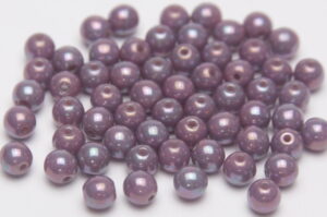 4mm Lustre Golden Amethyst Round Czech Glass Beads