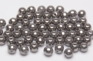 4mm Hematite Round Czech Glass Beads