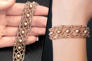 Venetian Pearl Bracelet with Square Toggle Clasp Pattern Download