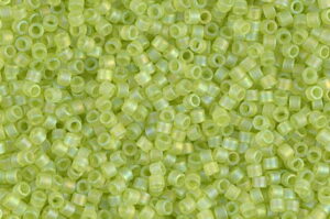 Matted Transparent Chartreuse Delica Beads