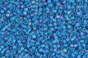 Matted Transparent Capri Blue AB Delica Beads