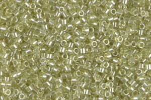 Sparkling Peridot Lined Crystal Delica Beads