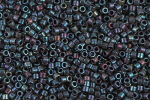Metallic Midnight Blue Gold Iris Delica Beads