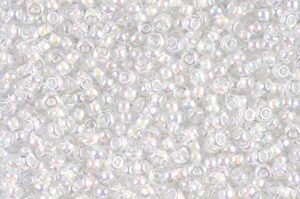 White Lined Crystal AB Miyuki 11/0 Seed Beads
