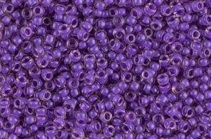 Semi Frosted Dark Lilac Lined Light Amethyst Miyuki 11/0 Seed Beads