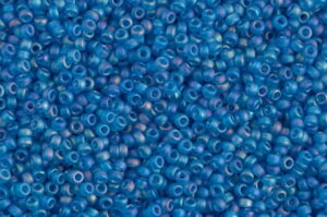 Matte Transparent Capri Blue AB Miyuki 15/0 Seed Beads
