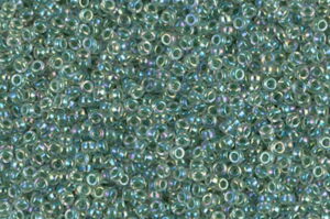 Lime Lined Crystal AB Miyuki 15/0 Seed Beads