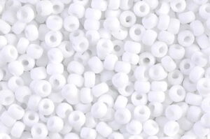 Matted Opaque White Miyuki 8/0 Seed Beads