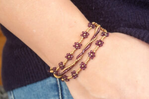 Amethyst Gold Flora Daisy Chain Bracelet Kit